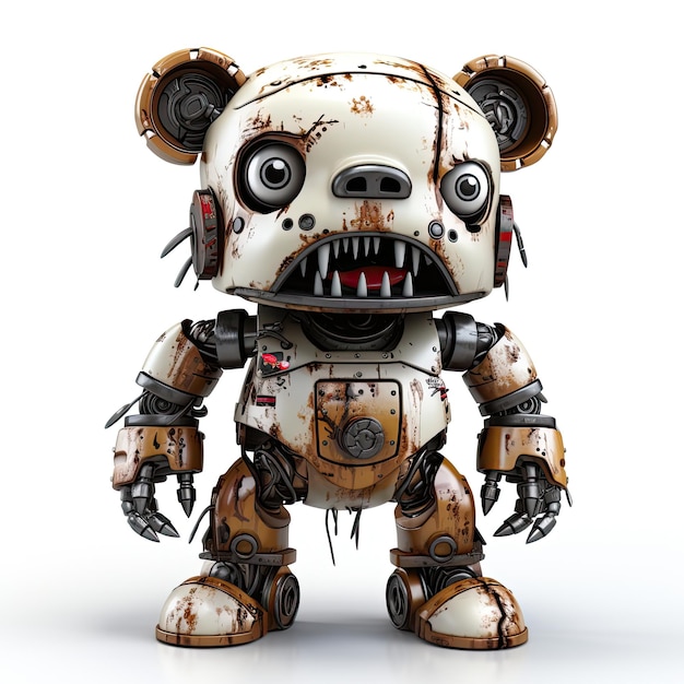 bear illustration 3d bear robot zombie