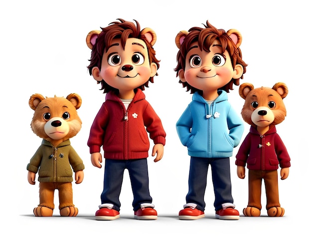 Bear kids cartoon 3d style