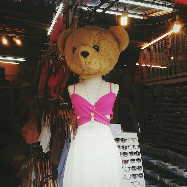 Photo bear mask on mannequin