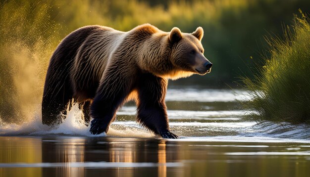 Bear in nature public topography Wide life creatures