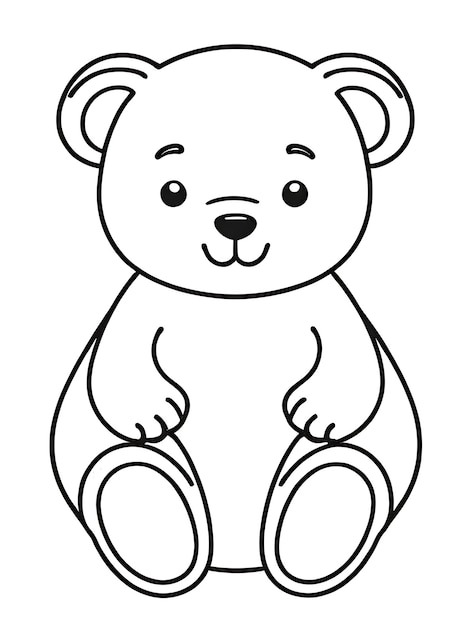 Bear omtrek witte achtergrond ai gegenereerd