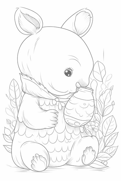 bear outline illustration Coloring page