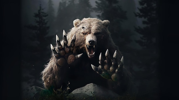 Photo bear paw with claws