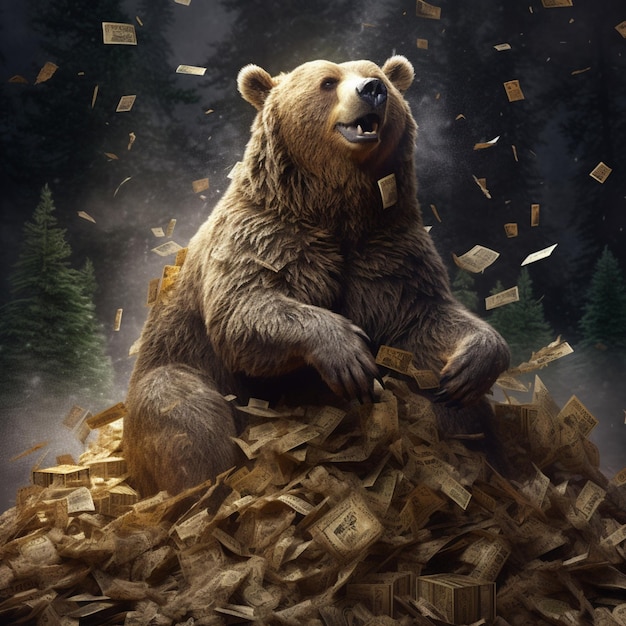 Bear on a pile of money Generative AI