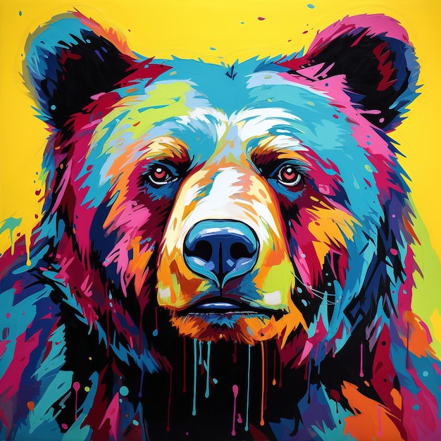 Bear pop art Generatieve AI