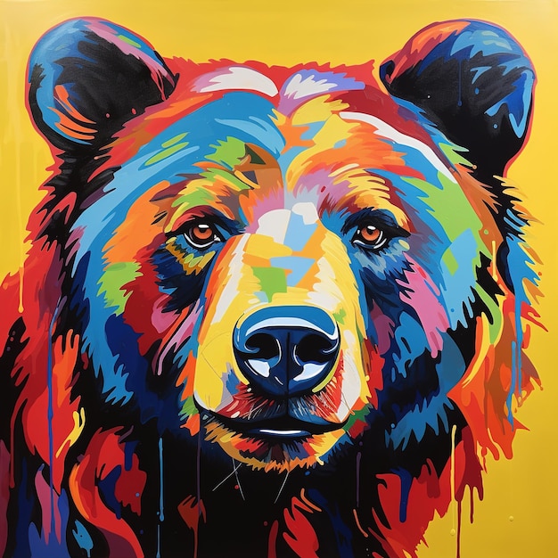 Bear pop art Generative AI