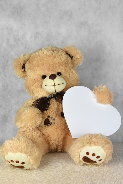 Bear Teddy with a heart loves you