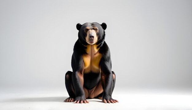 Photo a bear that is sitting on a white surface