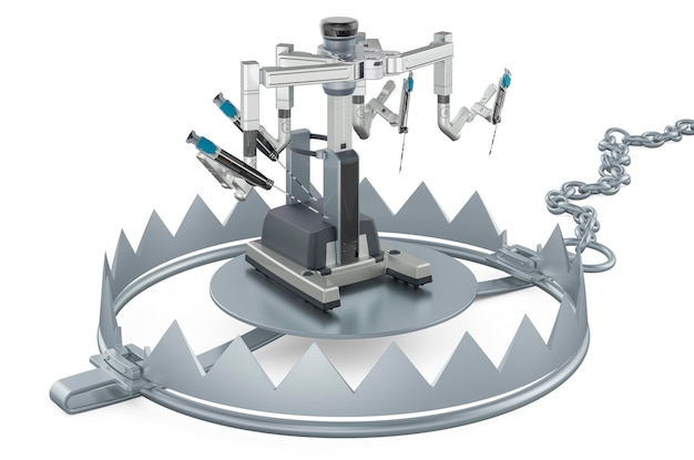 Bear trap with robotic surgical system 3D rendering