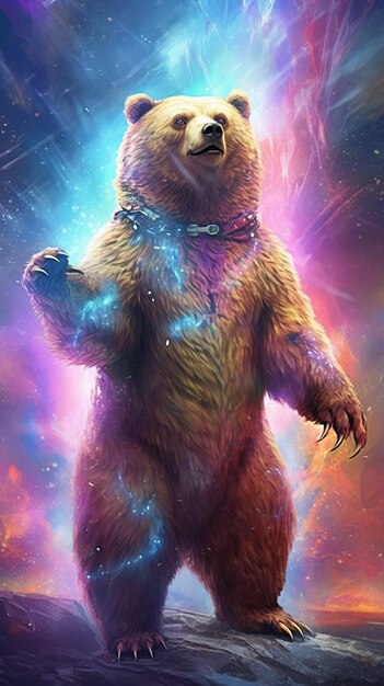 A Bear in Vibrant Colors