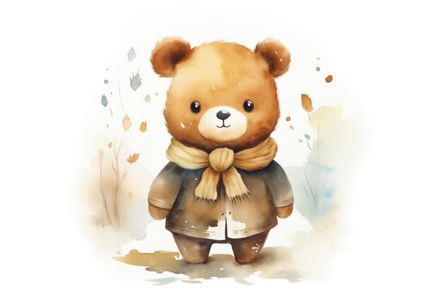 Bear waterverf illustratie Perfect voor Kinderen Prints en Greeting Cards