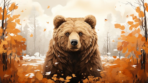 bear in wild forest