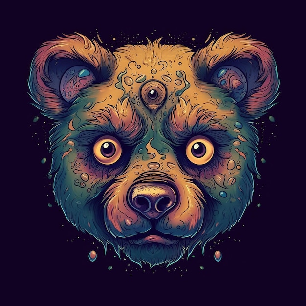 Медведь с большим глазом и большой глаз на нем