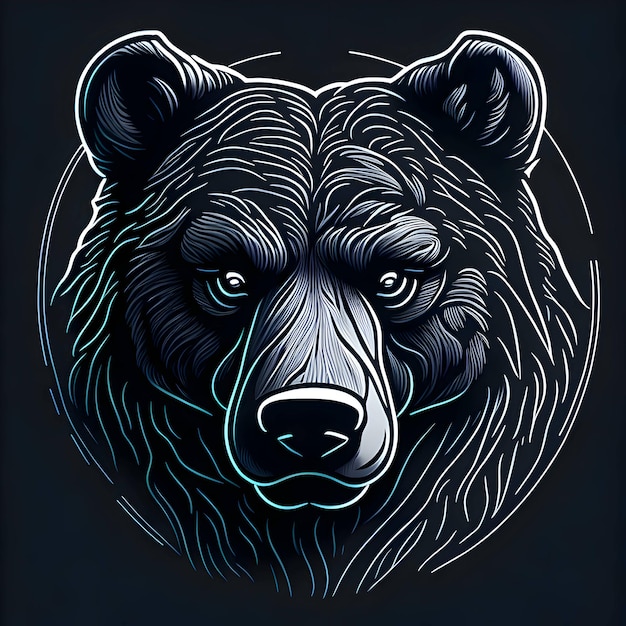 Bear with Black Background