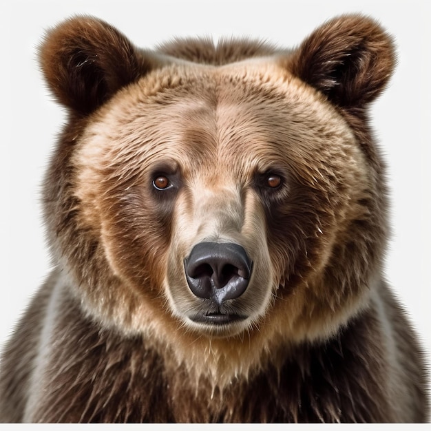 Foto un orso con il naso nero e un naso nero sta guardando la telecamera.