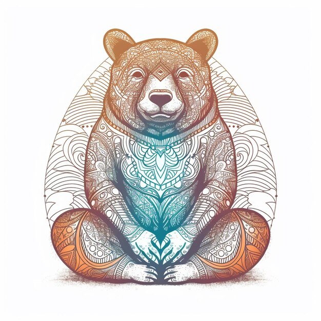 Photo a bear with a pattern on its chest