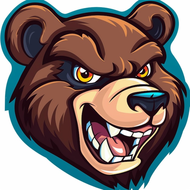 a bear with sharp teeth and sharp teeth