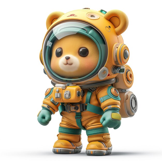 Photo a bear with a space suit