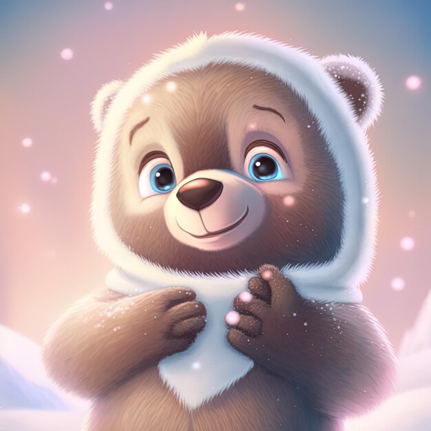 a bear with a white sweater that says  bear