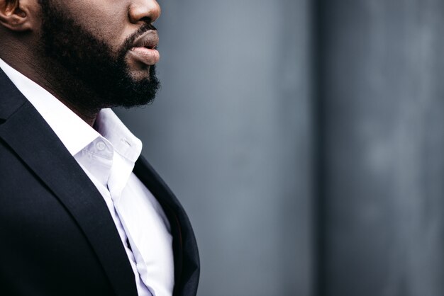 Beard of an African American businessman
