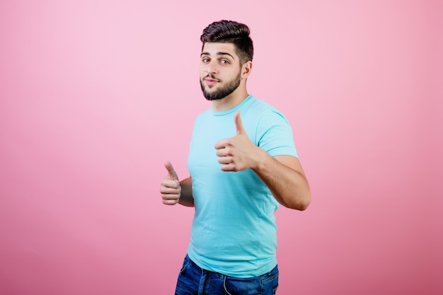Bearded guy showing thumbs up