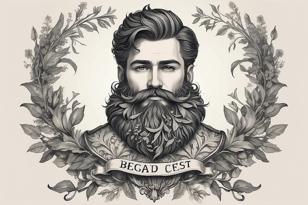 Photo bearded hipster barber logo vector