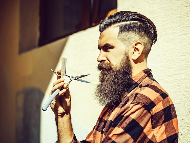 Bearded man barber