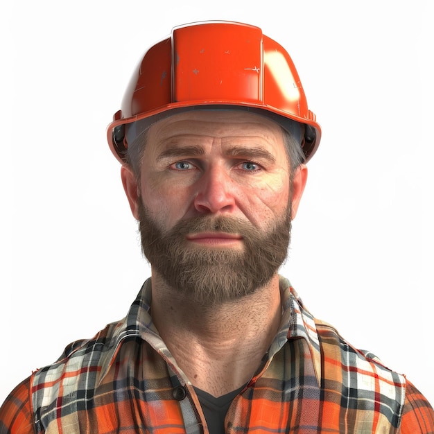 Bearded Man in Hard Hat