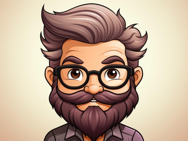 Bearded man HD 8K Vector illustration wallpaper