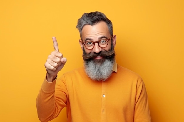 Bearded man makes okay gesture has everything under control all fine gesture wears spectacles a c