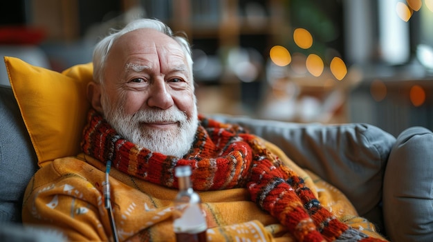 Bearded Man in Plaid Scarf