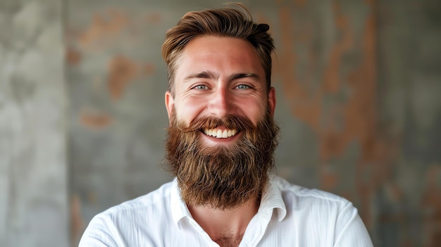 Bearded man smiling