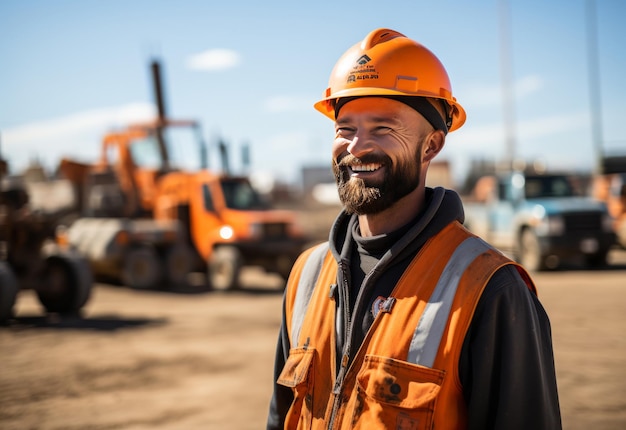 Bearded Man Wearing Hard Hat