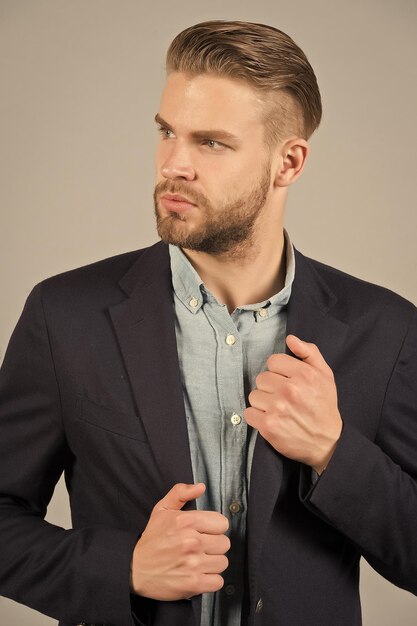 Hairstyle Concept Man with Short Hairstyle Businessman with Classy Wear  and Hairstyle Stock Image  Image of businessman engineer 139356279