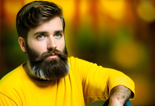 bearded man with a very interesting look