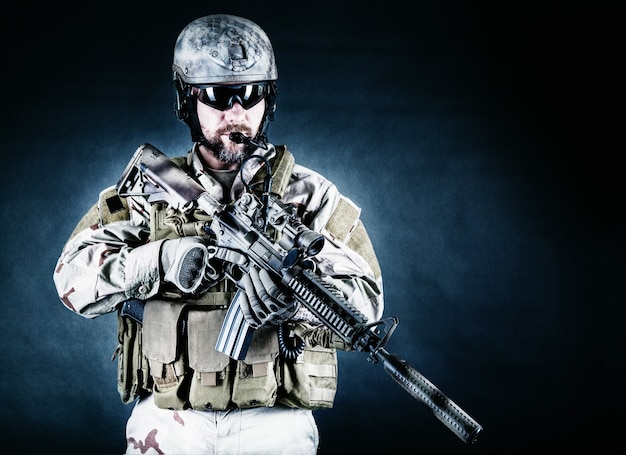 Bearded special forces soldier