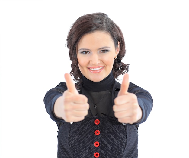 Beatiful business woman  isolated on a white background