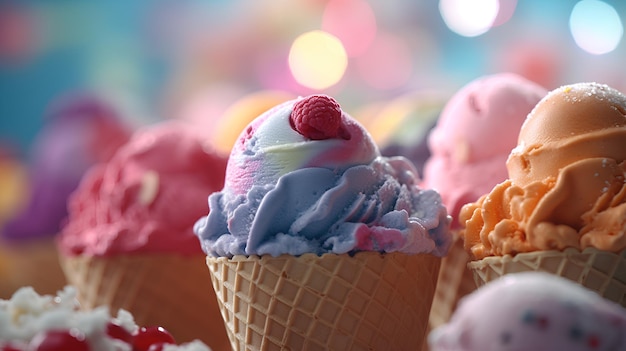 Beatiful and colorfull ice cream