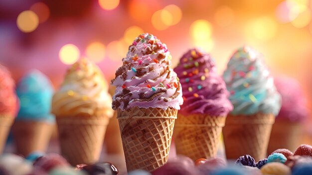 Beatiful and colorfull ice cream