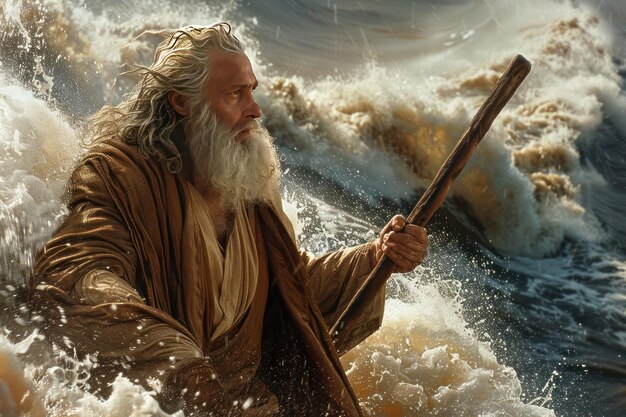 Photo beatiful moses crossing the red sea biblical bible old testament religious stunning background