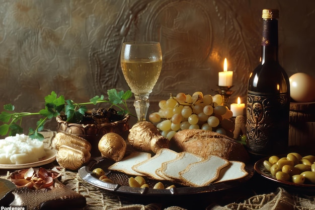 Прекрасная Пасхальная еда Кубок Илии изображение Еврейское празднование Еврей Религиозный потрясающий фон