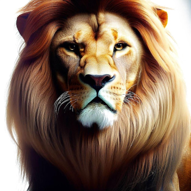 Красивый портрет льва ai векторное изображение цифровой иллюстрации