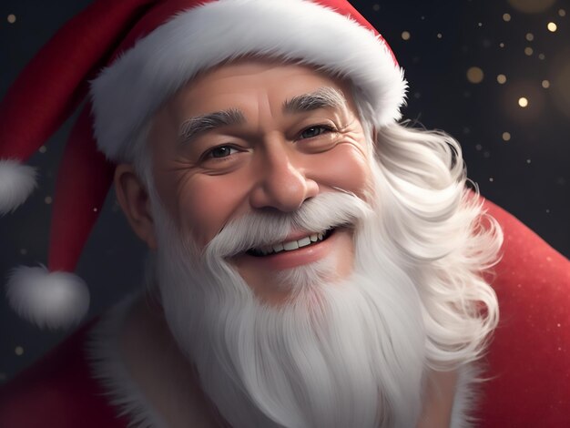 사진 아름다운 산타 클로스 스밀과 크리스마스 콜러 전체 이미지 8k