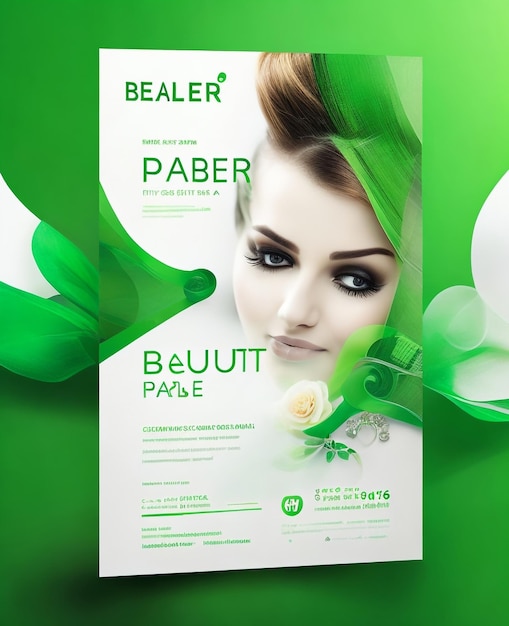 Photo beauti parler flyer design vector design template