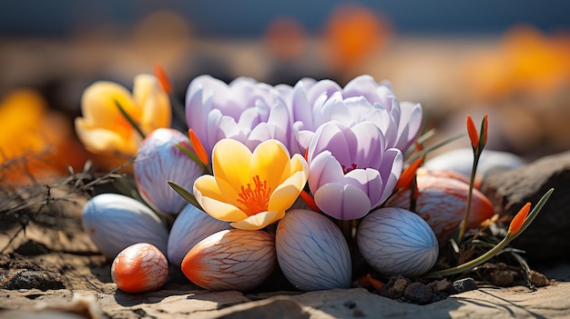 beautifil spring crocus flowers