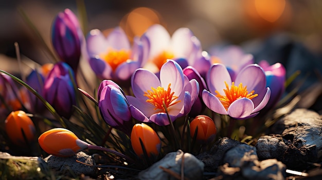 beautifil spring crocus flowers