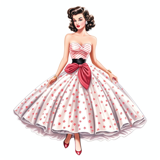 Premium Photo  Beautiful 1950s dress clipart illustration