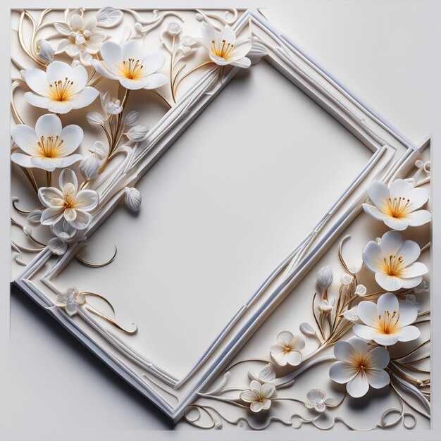 Foto bellissima cornice floreale 3d