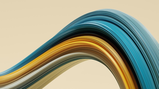 Beautiful 3d gradient wavy twisted shape abstract background wallpaper