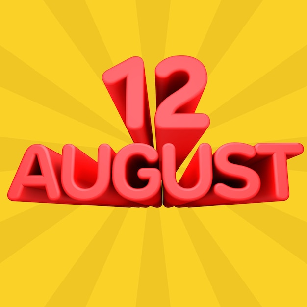 A beautiful 3d illustration with august day in gradient background